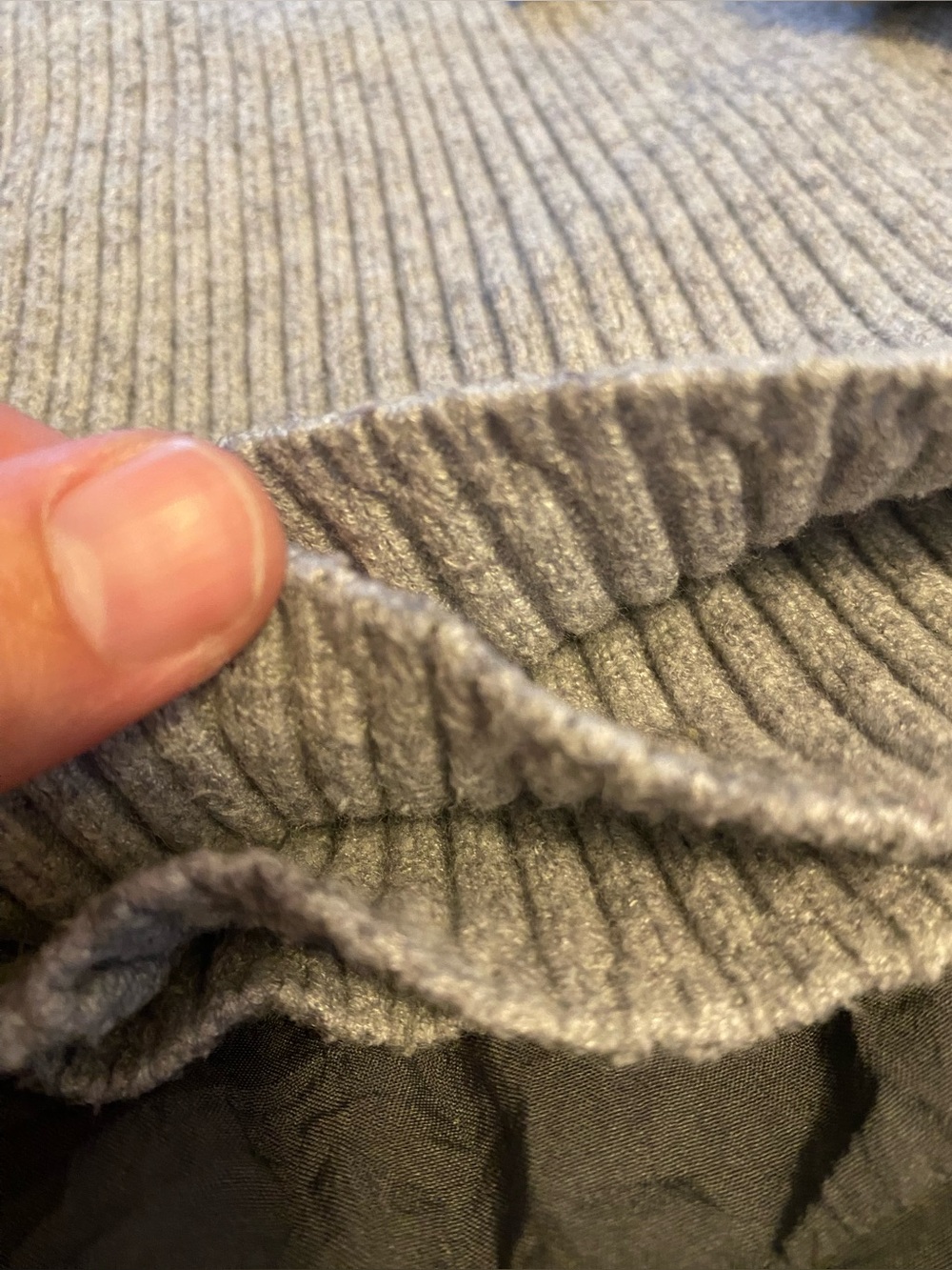 Pink Rose Light Gray Knit Flare Pants - Picture 5 of 5